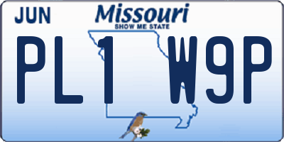 MO license plate PL1W9P