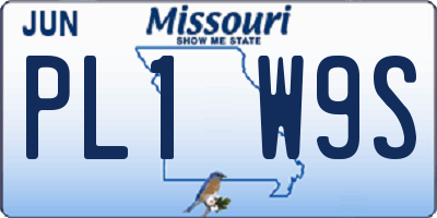 MO license plate PL1W9S