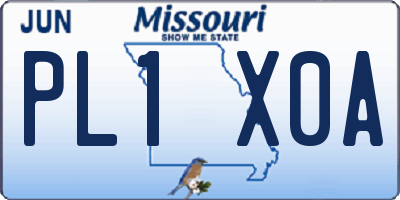 MO license plate PL1X0A