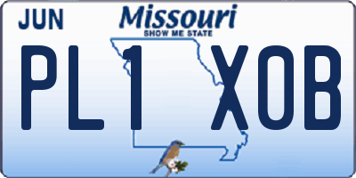 MO license plate PL1X0B