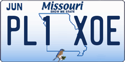 MO license plate PL1X0E