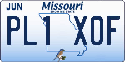 MO license plate PL1X0F