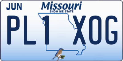 MO license plate PL1X0G