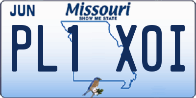 MO license plate PL1X0I