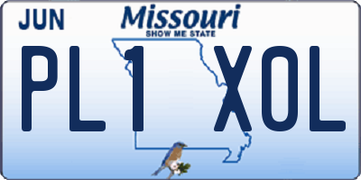 MO license plate PL1X0L