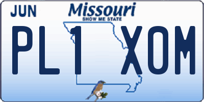 MO license plate PL1X0M