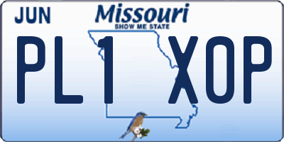 MO license plate PL1X0P