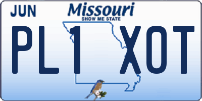 MO license plate PL1X0T