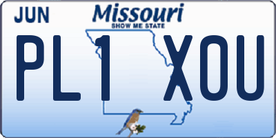 MO license plate PL1X0U