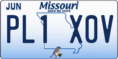 MO license plate PL1X0V