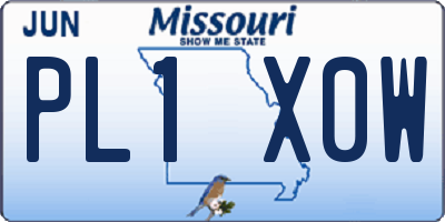MO license plate PL1X0W
