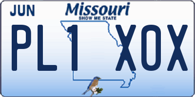 MO license plate PL1X0X