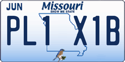 MO license plate PL1X1B
