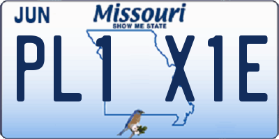 MO license plate PL1X1E