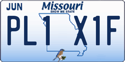 MO license plate PL1X1F
