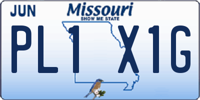 MO license plate PL1X1G