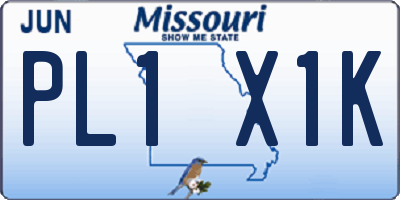 MO license plate PL1X1K