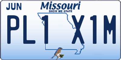 MO license plate PL1X1M