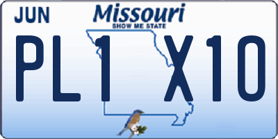 MO license plate PL1X1O