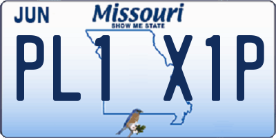 MO license plate PL1X1P