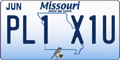 MO license plate PL1X1U