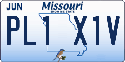 MO license plate PL1X1V