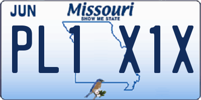 MO license plate PL1X1X
