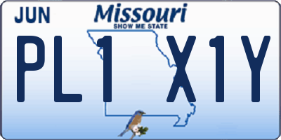 MO license plate PL1X1Y