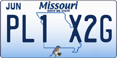 MO license plate PL1X2G