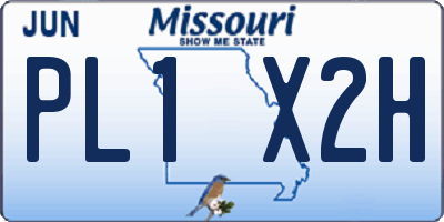 MO license plate PL1X2H