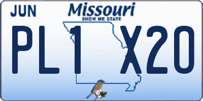 MO license plate PL1X2O