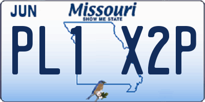 MO license plate PL1X2P
