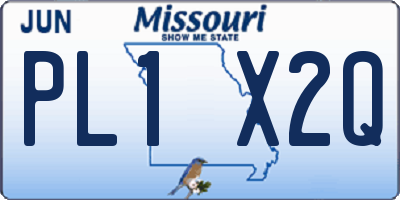 MO license plate PL1X2Q