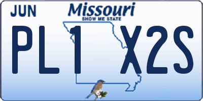 MO license plate PL1X2S