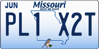 MO license plate PL1X2T