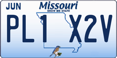 MO license plate PL1X2V