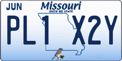 MO license plate PL1X2Y
