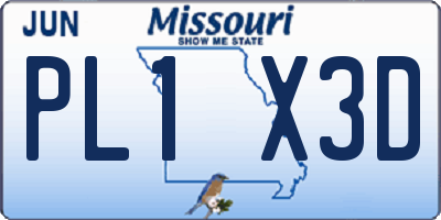 MO license plate PL1X3D