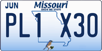 MO license plate PL1X3O