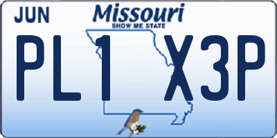 MO license plate PL1X3P