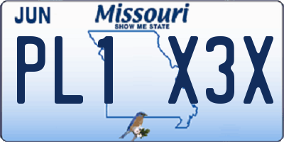 MO license plate PL1X3X