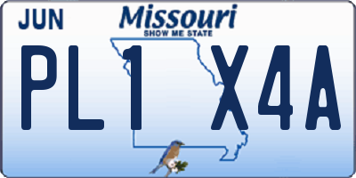 MO license plate PL1X4A