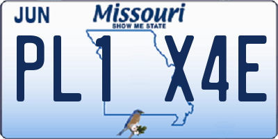 MO license plate PL1X4E