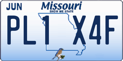 MO license plate PL1X4F
