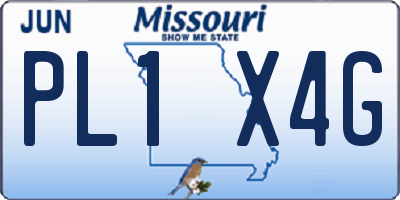MO license plate PL1X4G