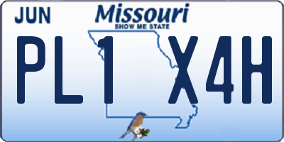 MO license plate PL1X4H