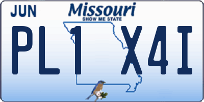 MO license plate PL1X4I