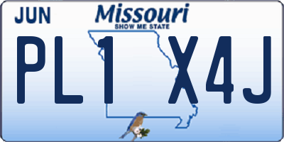 MO license plate PL1X4J