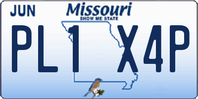MO license plate PL1X4P