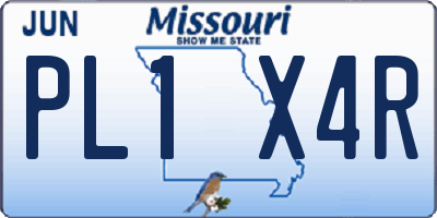 MO license plate PL1X4R